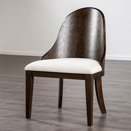 Morden Dark Walnut/Off-White Set 2 Side Chairs
