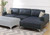 Ink Blue Gel Leather Finish Couch Sofa Sectional