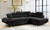 Foreman Black Fabric RAF Couch Sectional Sofa Bed w/ Sleeper