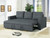 Blue Grey Linen-Like Fabric Convertible Couch Sofa Bed
