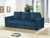 Navy Linen Like Fabric Convertible Couch Sofa Bed