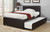 Espresso Faux Leather Twin Size Bed Frame with Trundle