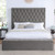 Queen Size Bed Frame Gray Flannelette Button Tufted Platform Bed frame