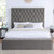 King Size Bed Frame Gray Flannelette Button Tufted Platform Bed frame