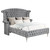 Upholstered Eastern King Wingb-1ack Bed Grey