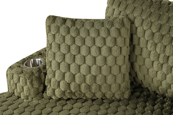 Plush Lounge Olive Green Soft Faux Fur Couch Sofa Living Room Chaise