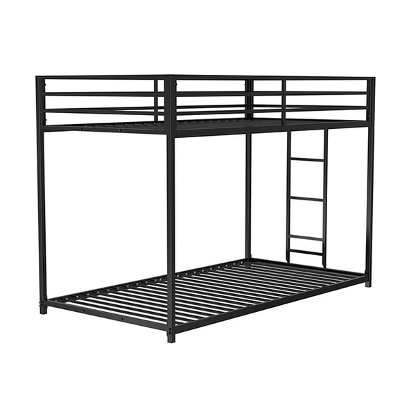 Rothwell Twin/Twin Matte Black Finish Metal Bunk Bed Frame