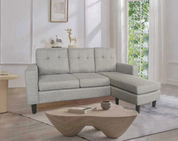 Mellone Light Grey Reversible Chaise Couch Sofa Sectional