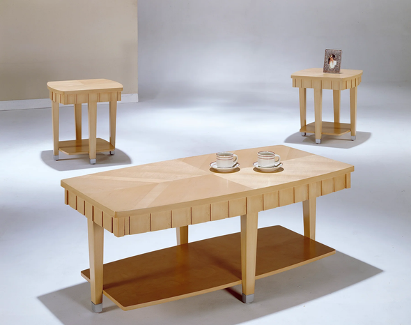Neue Mills Maple Finish Living Room Coffee End Table Set 3pc