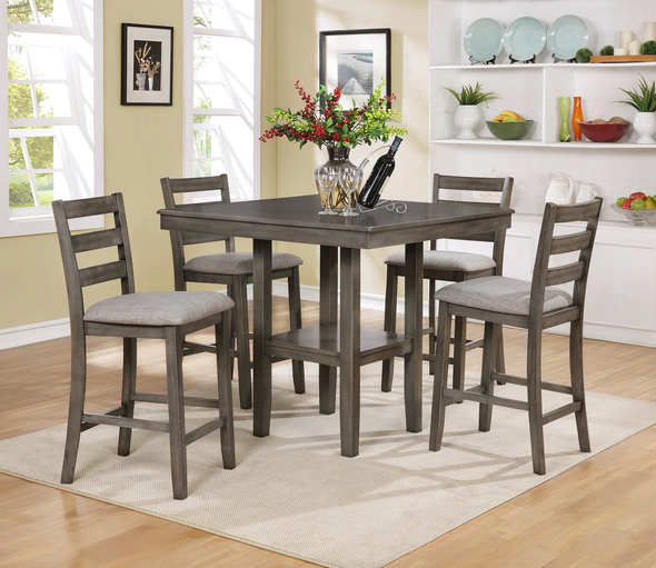 Thomaston Grey Finish Counter Height Dining Table Chair Set