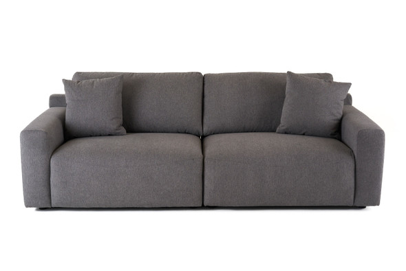 Modern Low-Profile Design Grey Fabric Couch Sofa