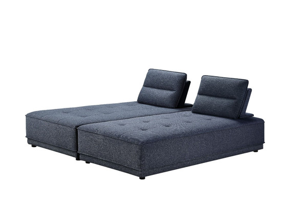 Casa Glendale Modern Blue Fabric Modular Couch Sectional Sofa
