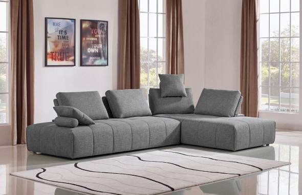 Casa Edgar Modern Grey Fabric Modular Sectional Couch Sofa