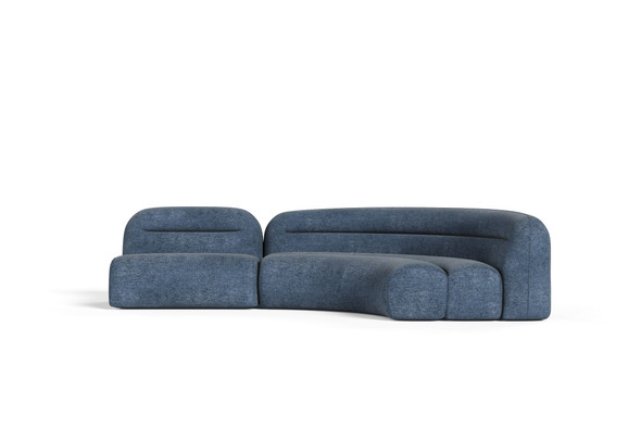 Casa Forman Modern Blue Fabric Modular Sectional Sofa