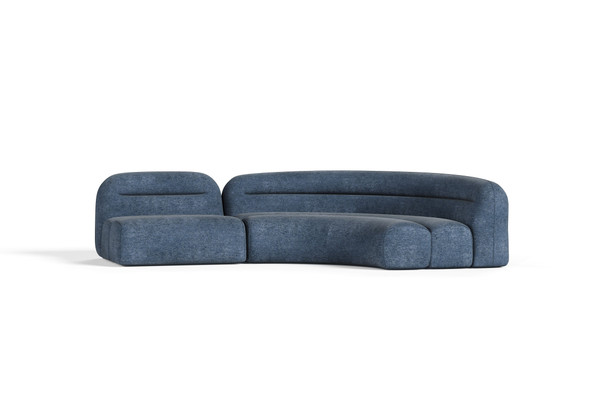 Casa Forman Modern Blue Fabric Modular Sectional Sofa