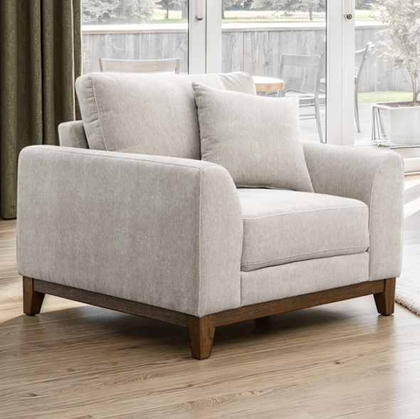 Watton Mid-Century Modern Chenille Light Gray Chair
