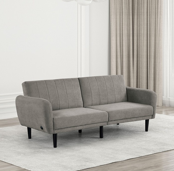 Furniture of America Gray Fabric Couch Sofa Bed FM2900GY