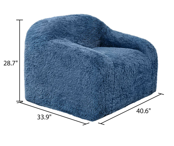 Furniture of America Faux Fur Accent Chair – Oversized Plush Compressed Lounge Seating FM67009BL-CH