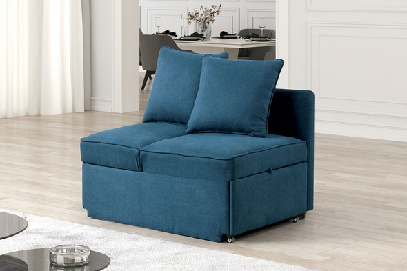 Furniture of America Blue Multiple Configurations Convertible Chair FM6962BL