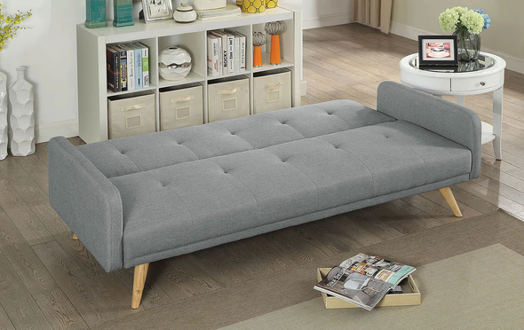 Furniture of America Gray Mid Century Modern Couch Sofa Futon Sofa Bed  CM2344-PK