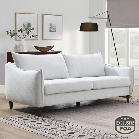 Furniture of America Light Grey Chenille Couch Sofa FM61004LG-SF