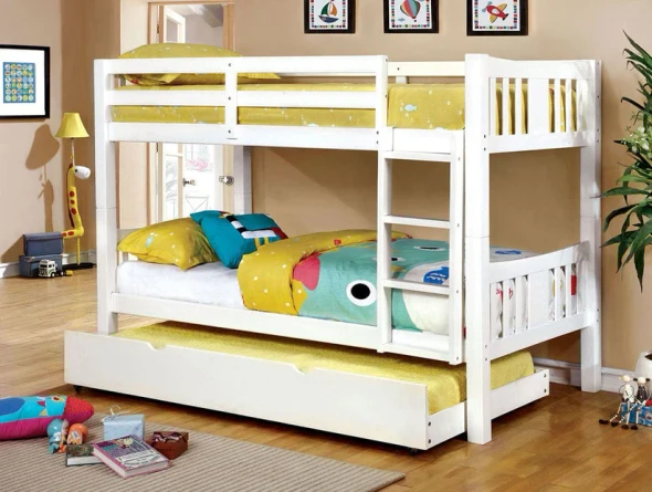 Furniture of America - Cameron Twin/Twin Bunk Bed in White