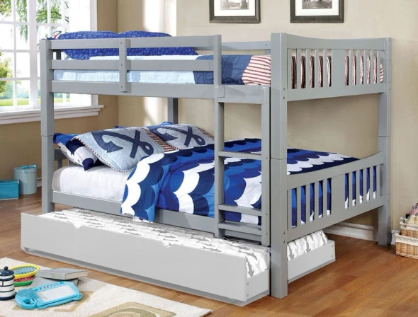 Furniture of America - Cameron Full/Full Bunk Bed in Gray