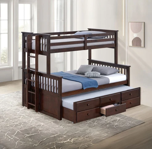 Furniture of America - University Twin/Full Bunk Bed in Dark Walnut