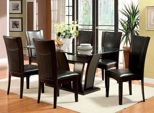 Furniture of America - Manhattan Side Chair in Dark Cherry/White