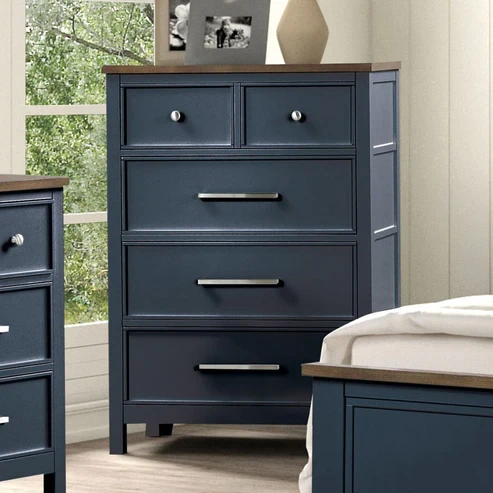 Furniture of America - Pinetop Chest in Blue/Dark Brown