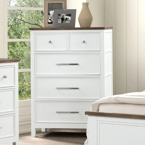 Furniture of America - Pinetop Chest in White/Dark Brown