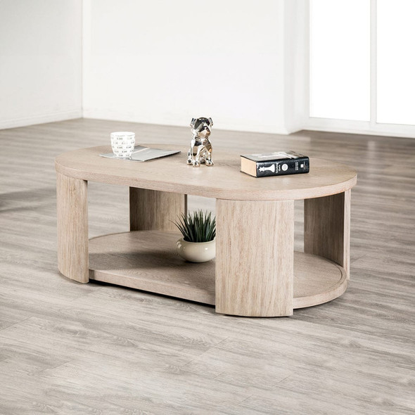 Furniture of America - Conisbrough Oval Cocktail Table in Modern