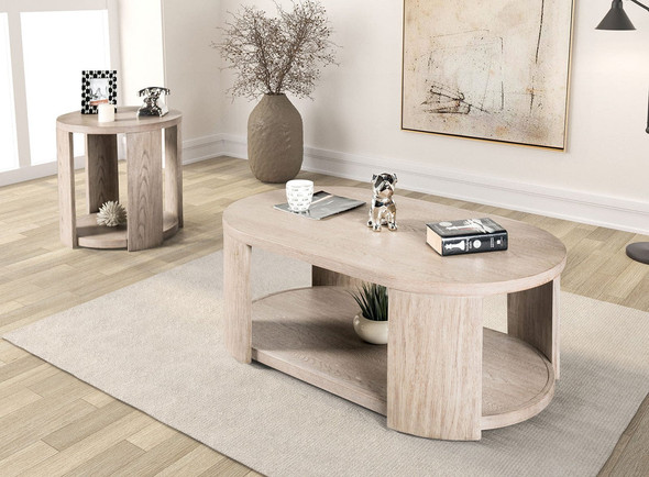 Furniture of America - Conisbrough Oval Cocktail Table in Modern