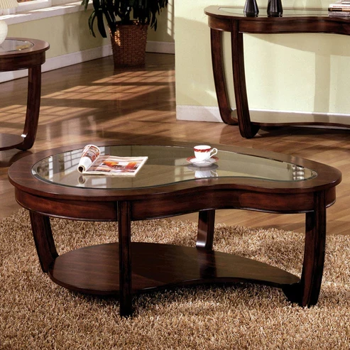 Furniture of America - Crystal Falls Coffee Table in Dark Cherry