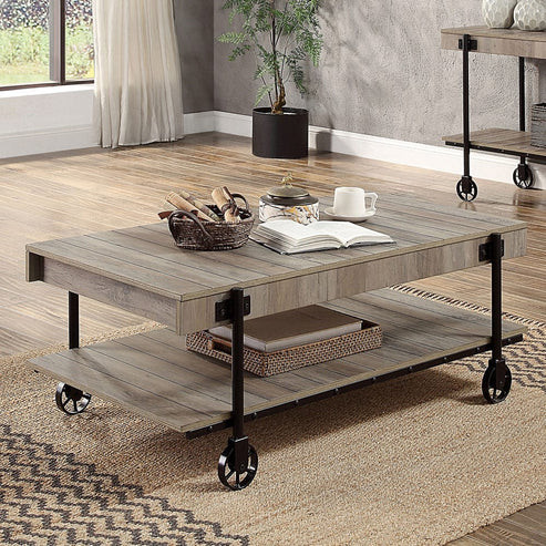 Furniture of America - Lobb Coffee Table in Natural Tone/Black