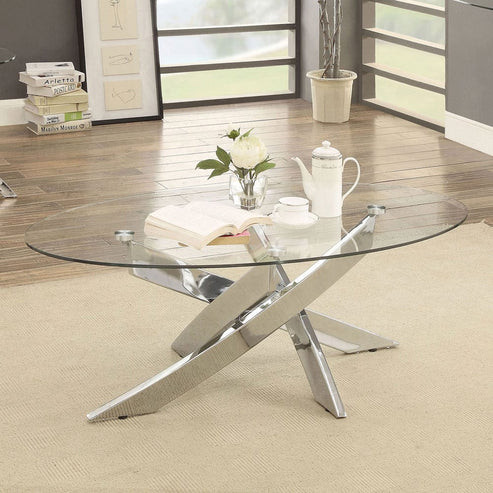Furniture of America - Laila Coffee Table in Chrome