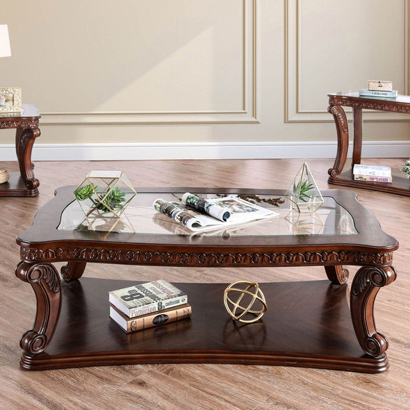 Furniture of America - Walworth Coffee Table in Dark Oak