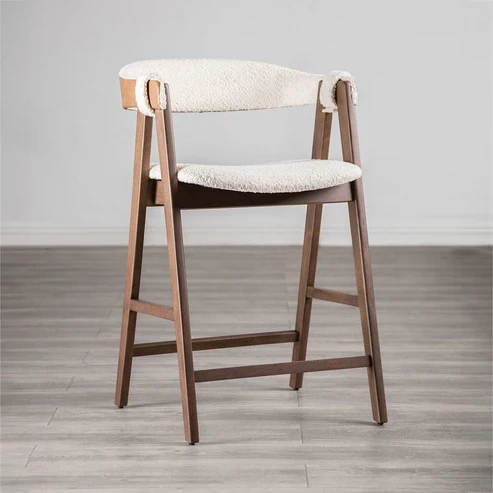Furniture of America - Ebikon Counter Stool Set of 2 in Walnut/Beige
