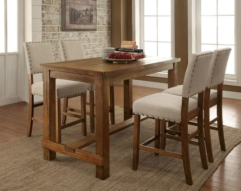 Furniture of America - Sania Counter Ht. Chair Set of 2 in Rustic Oak