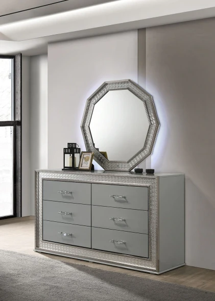 Furniture of America - Cassiopeia Dresser in Metallic Gray