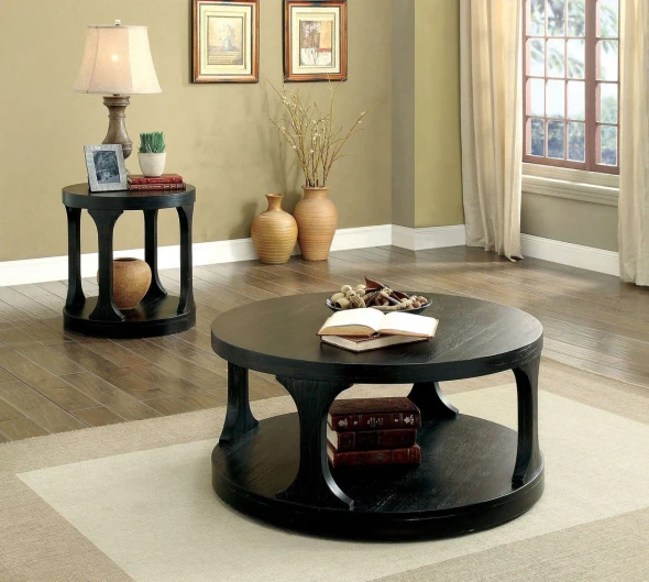 Furniture of America - Carrie End Table in Antique Black