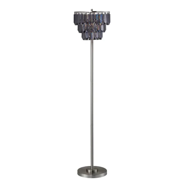 Furniture of America - Meg Floor Lamp in Black/Chrome
