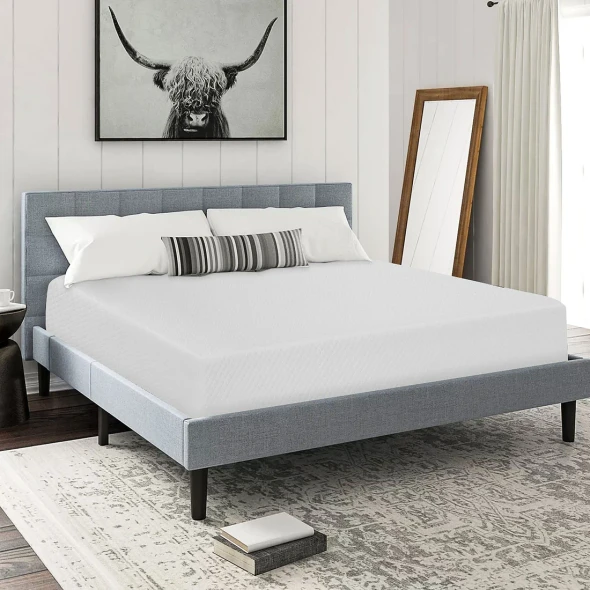 Furniture of America - Artemisia 8" Eastern King Memory Foam Mattress (Roll-In-Box) in White