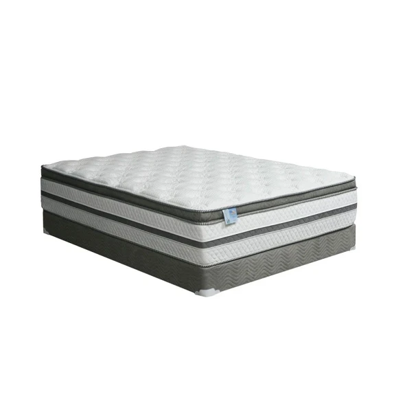 Furniture of America - Siddalee 16" Euro Pillow Top Mattress, Queen in White/Gray