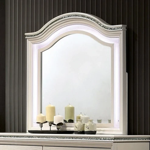 Furniture of America - Allie Mirror in Pearl White