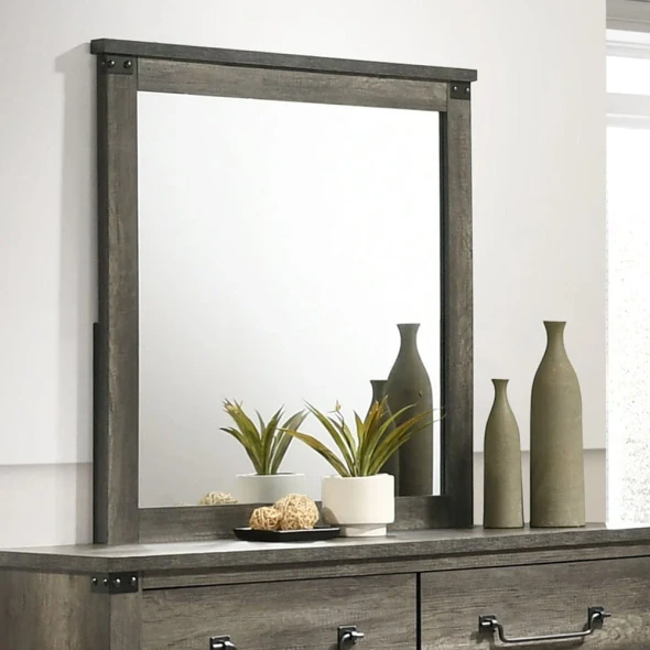 Furniture of America - Britonale Mirror in Rustic Gray