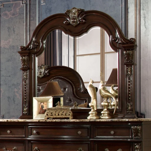 Furniture of America - Fromberg Mirror in Brown Cherry