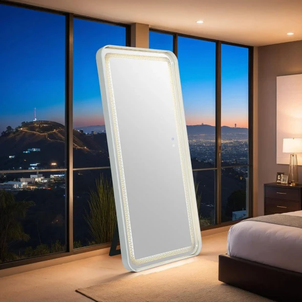 Furniture of America - Imogen Floor Mirror in White