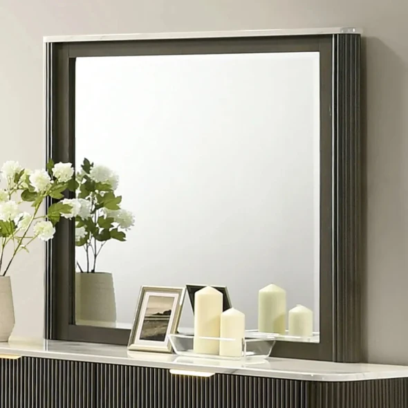 Furniture of America - Lantrisant Mirror in Dark Walnut