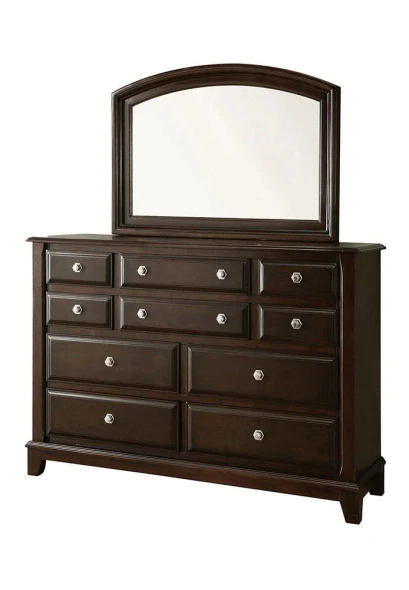 Furniture of America - Litchville Mirror in Brown Cherry